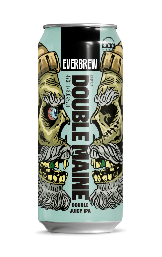 Lada da Double Maine Juicy IPA da Everbrew Cervejaria