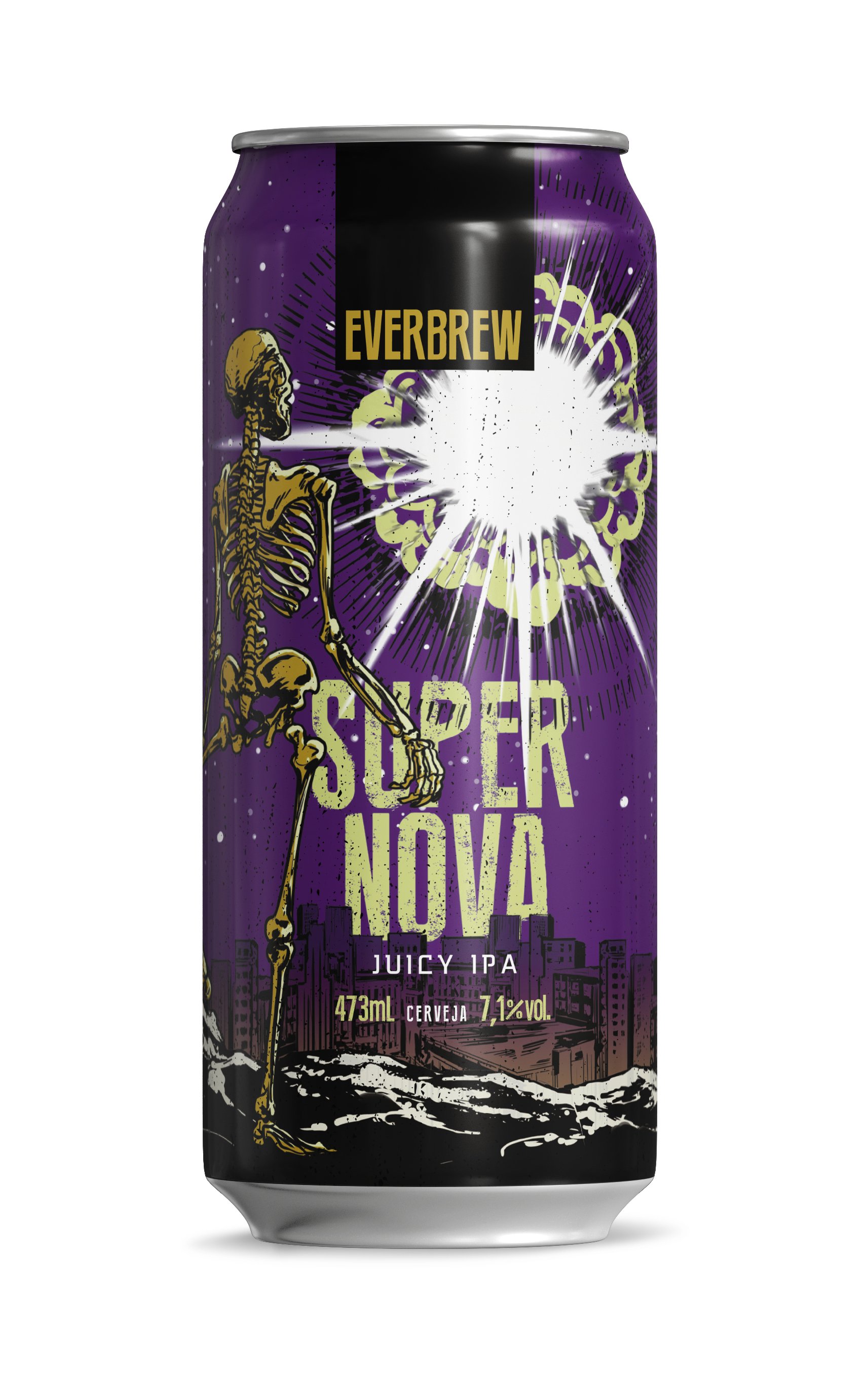 Lata com o rótulo da cerveja Supernova - Everbrew.