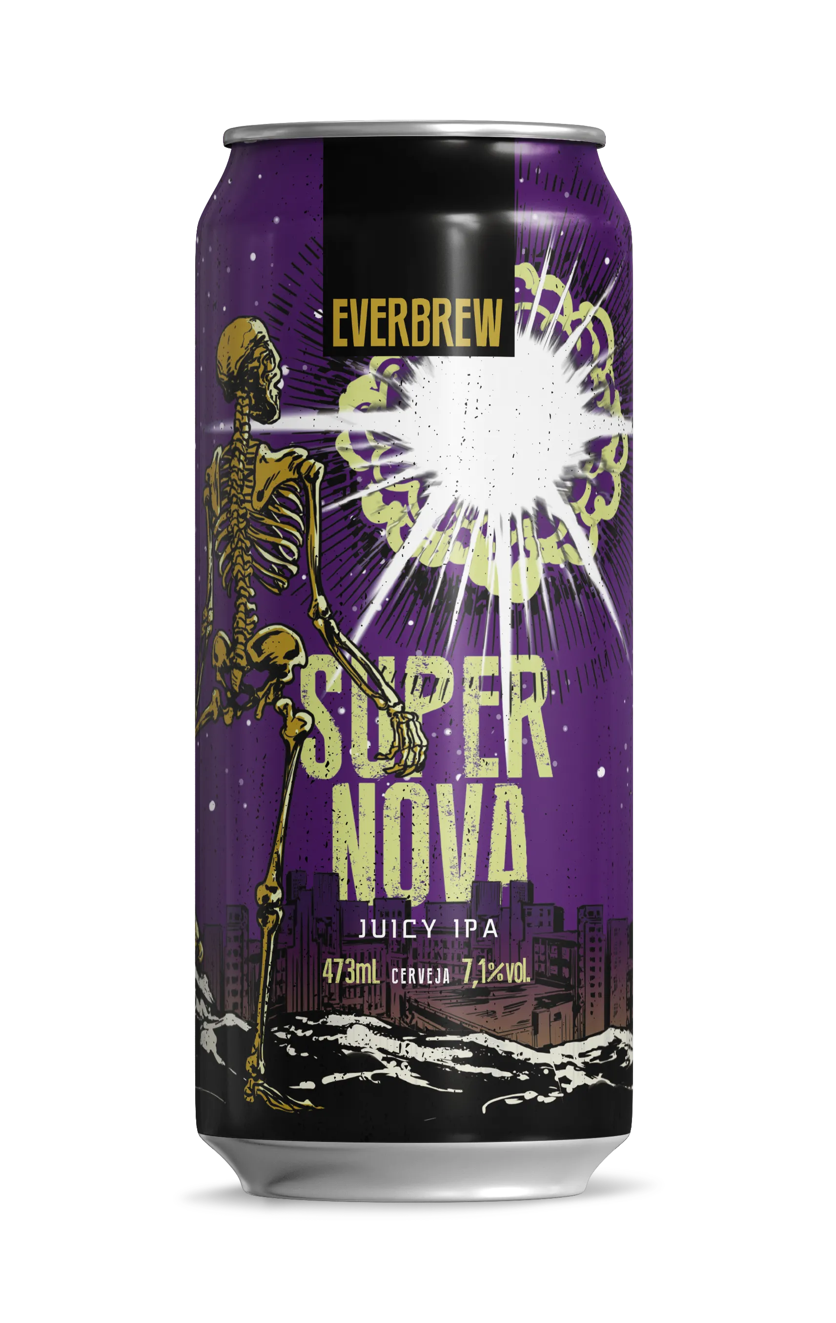 Lata com o rótulo da cerveja Supernova - Everbrew.