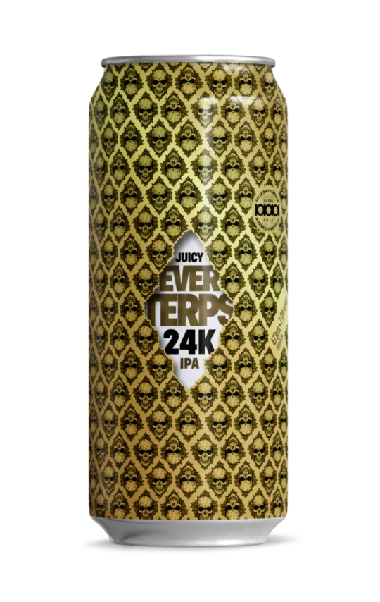 Lata demonstrativa do rótulo EVERTERPS 24K 473ml.
