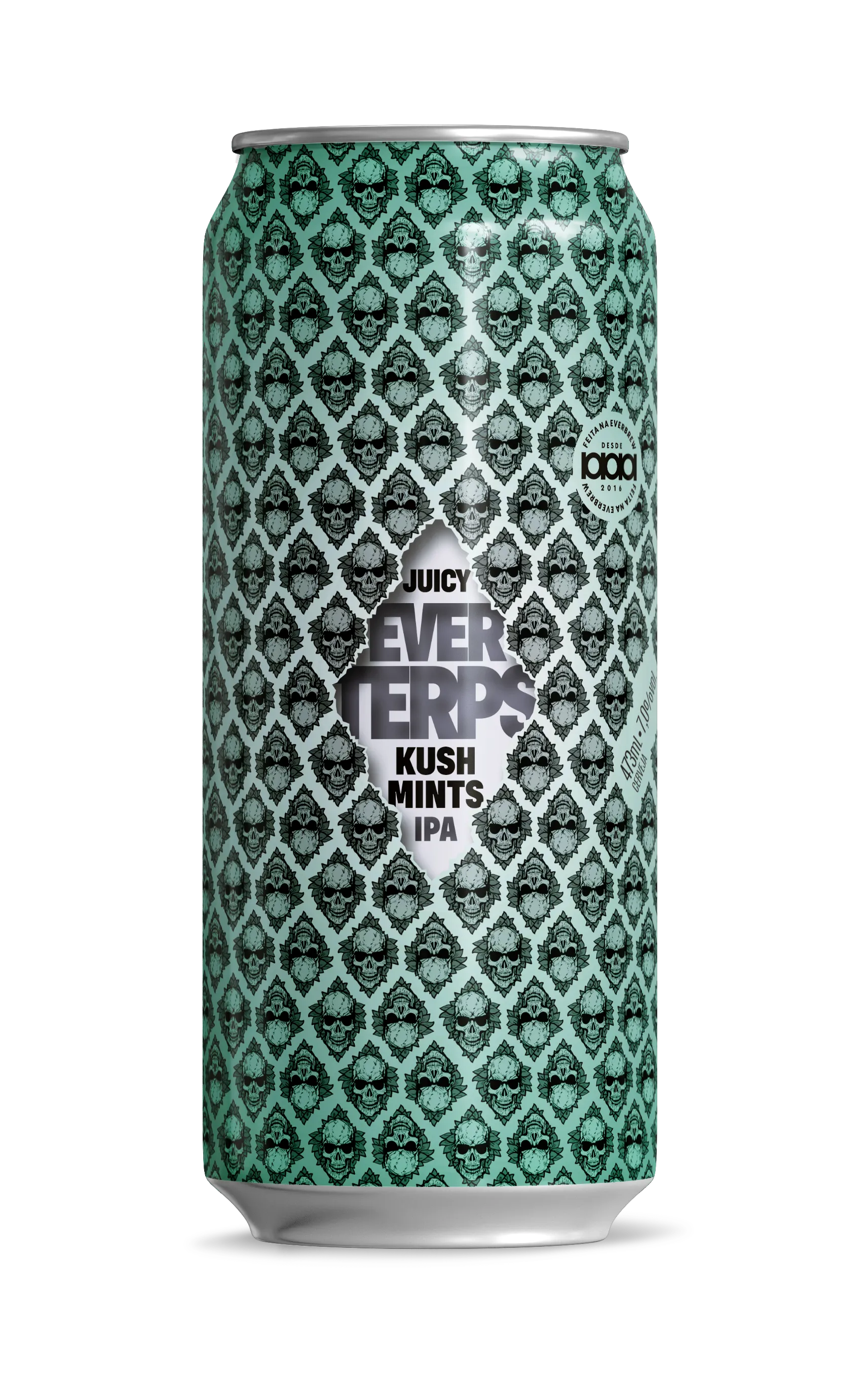 Lata demonstrativa do rótulo EVERTERPS KUSH MINTS 473ml.