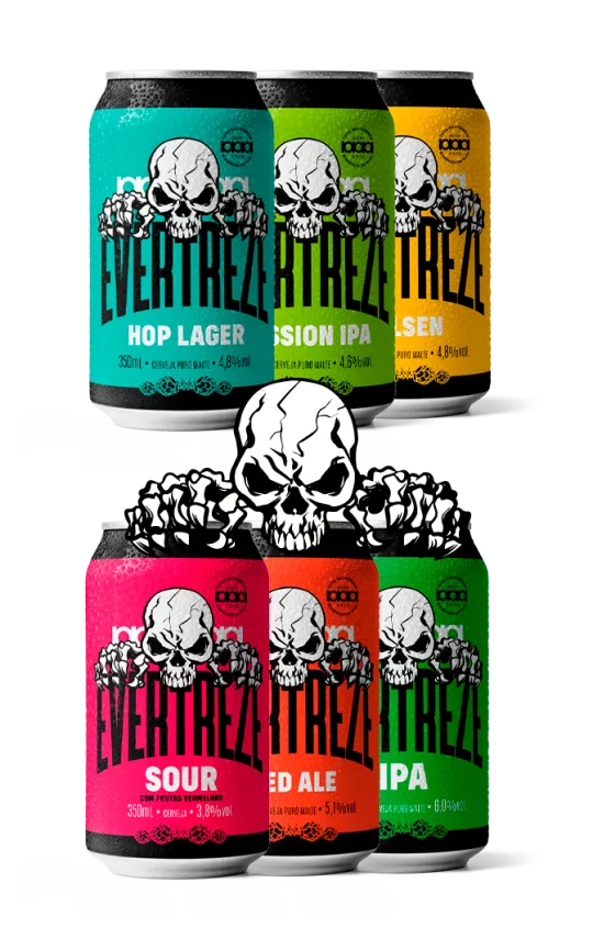 Latas da Linha Evertreze 350ml.
